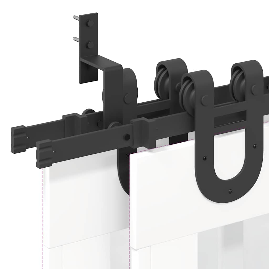 Sliding Door Hardware Kit 366 cm Steel Black