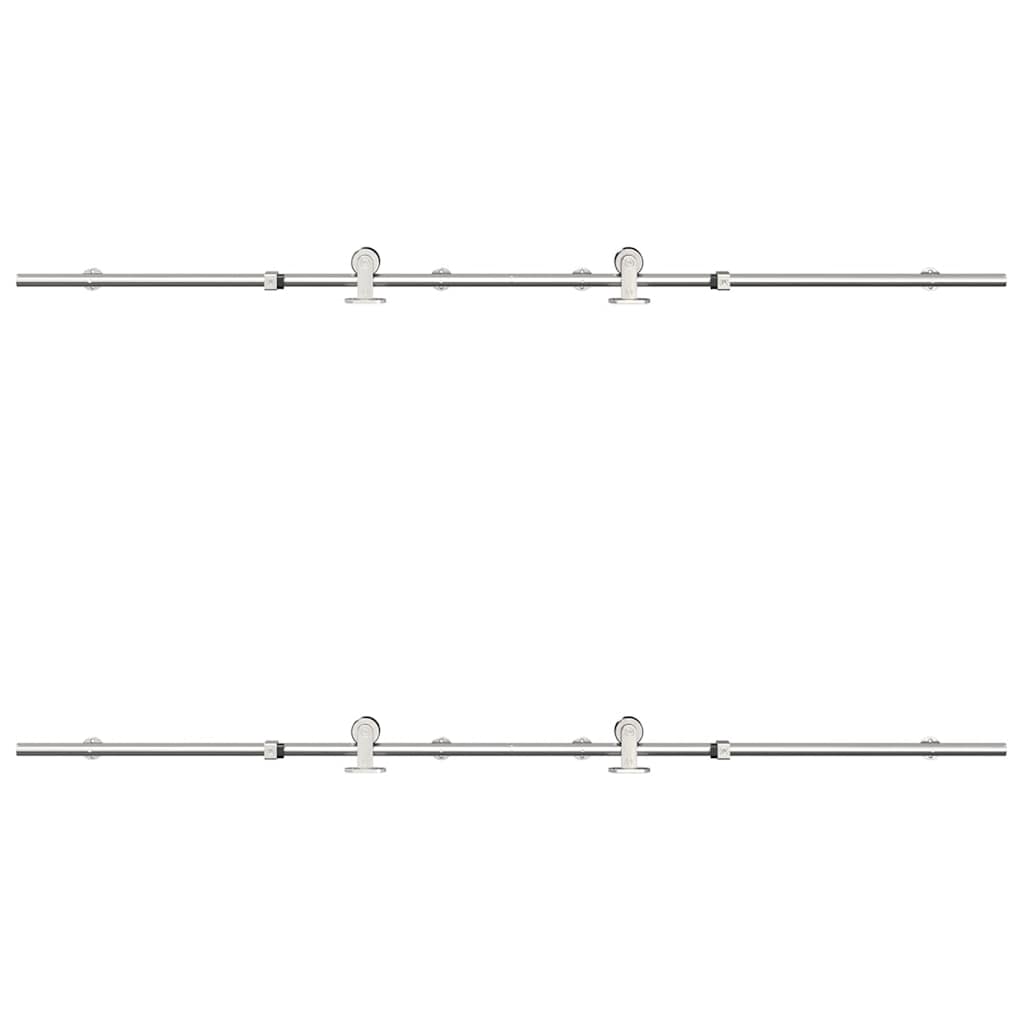 Sliding Door Hardware Kit 183 cm Stainless Steel Silver