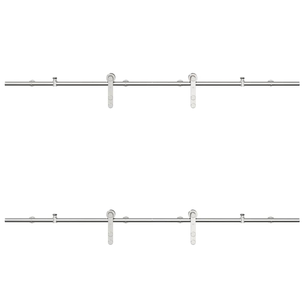 Sliding Door Hardware Kit 183 cm Stainless Steel Silver