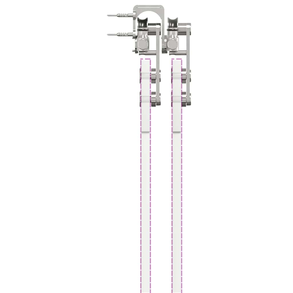Sliding Door Hardware Kit 366 cm Stainless Steel Silver