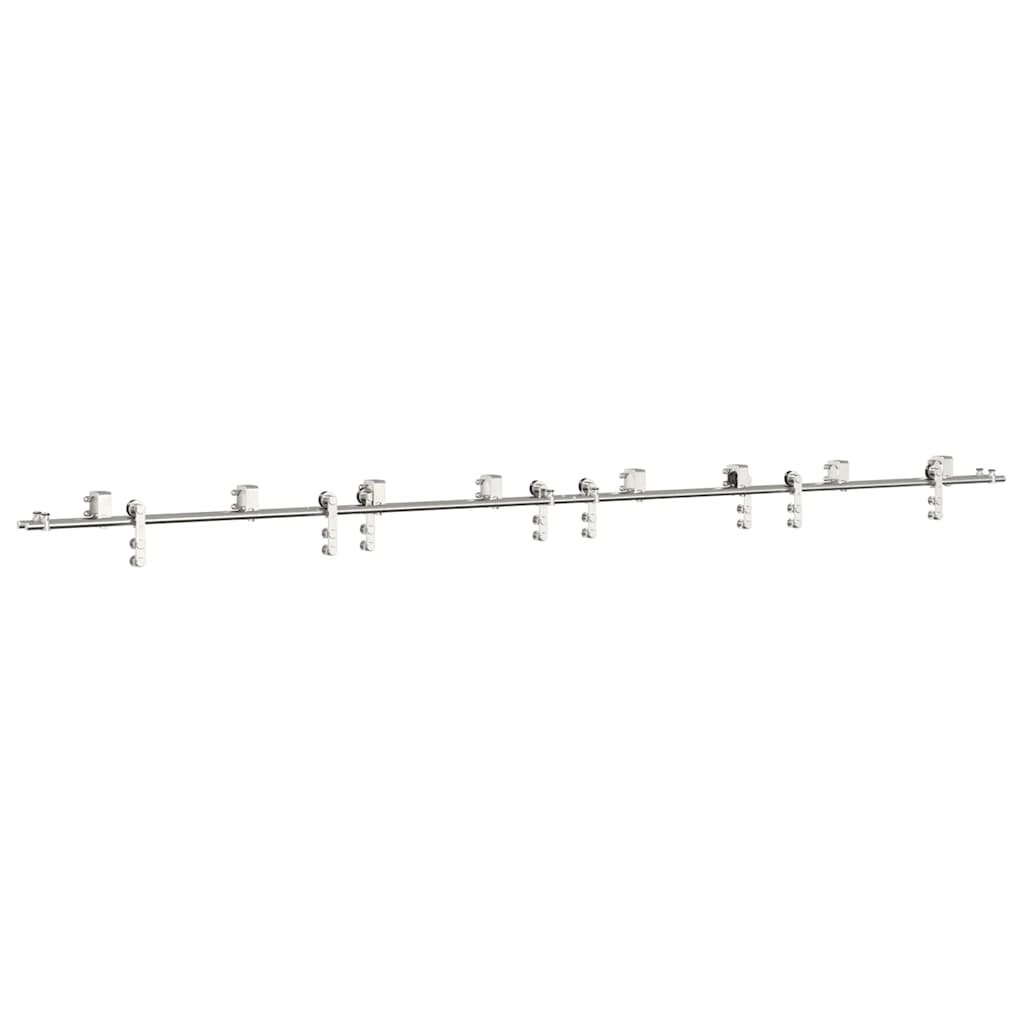 Sliding Door Hardware Kit 400 cm Stainless Steel Silver