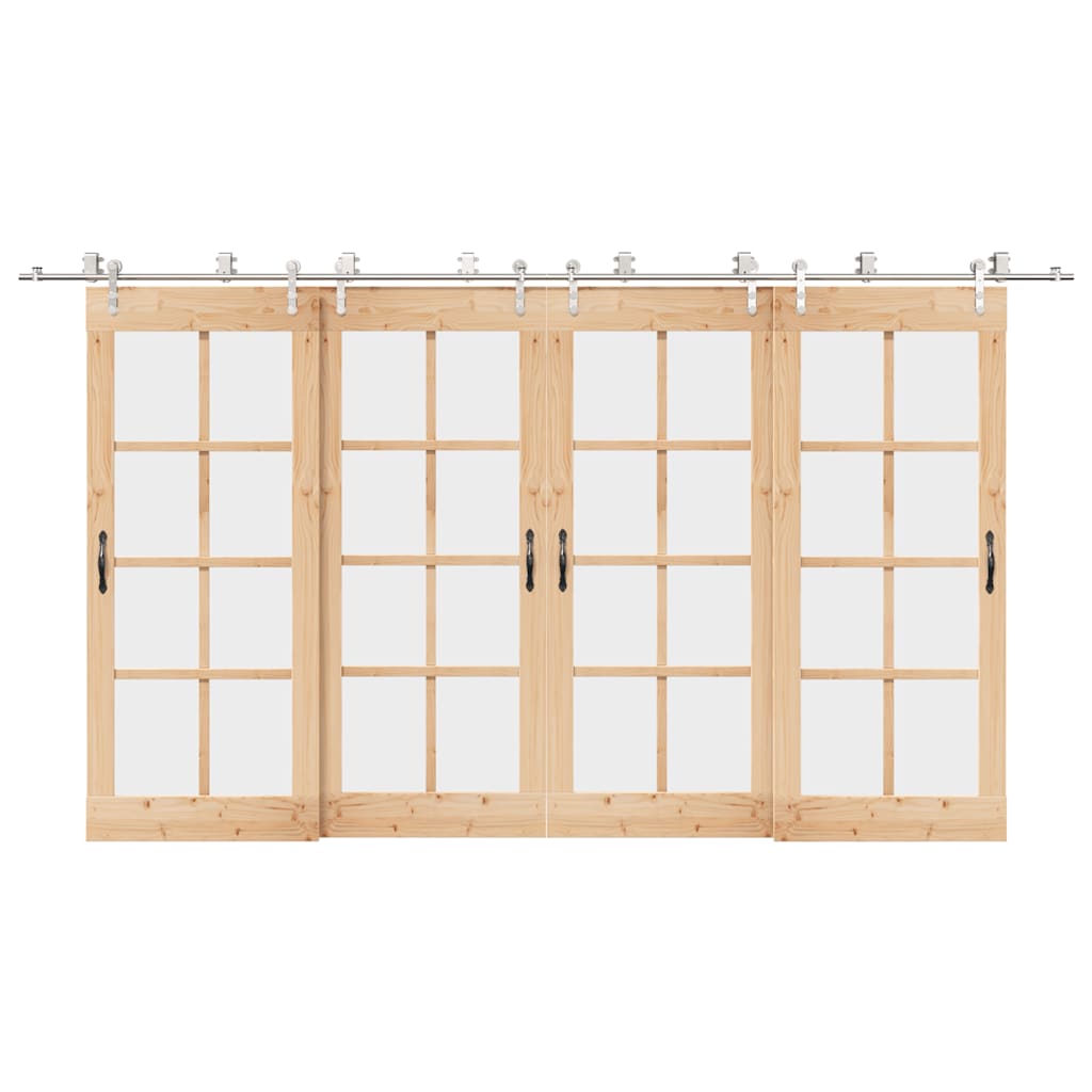 Sliding Door Hardware Kit 400 cm Stainless Steel Silver