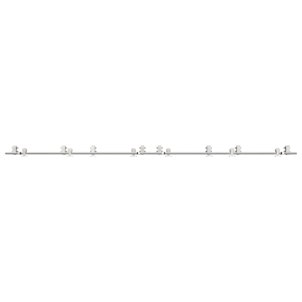 Sliding Door Hardware Kit 366 cm Stainless Steel Silver
