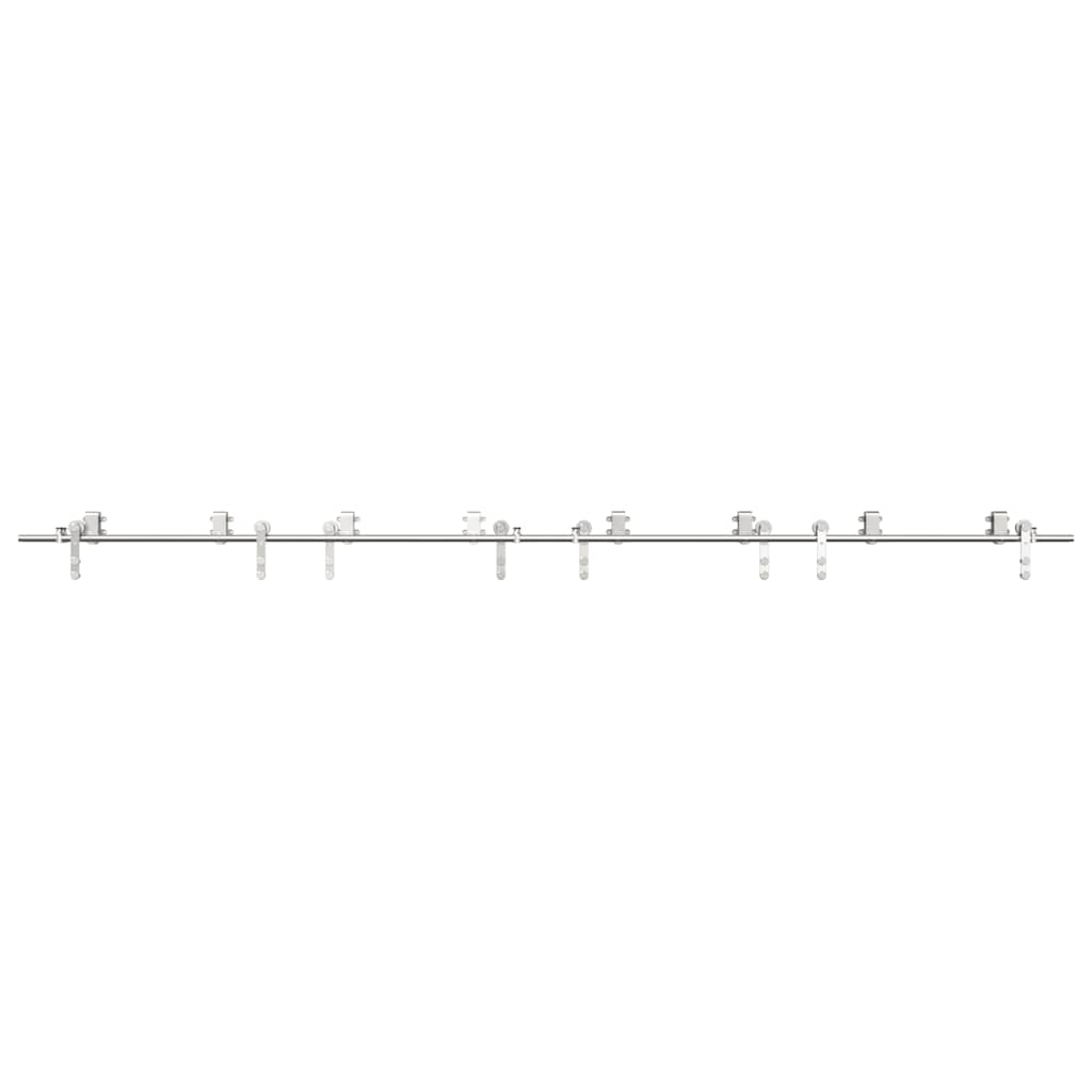 Sliding Door Hardware Kit 366 cm Stainless Steel Silver
