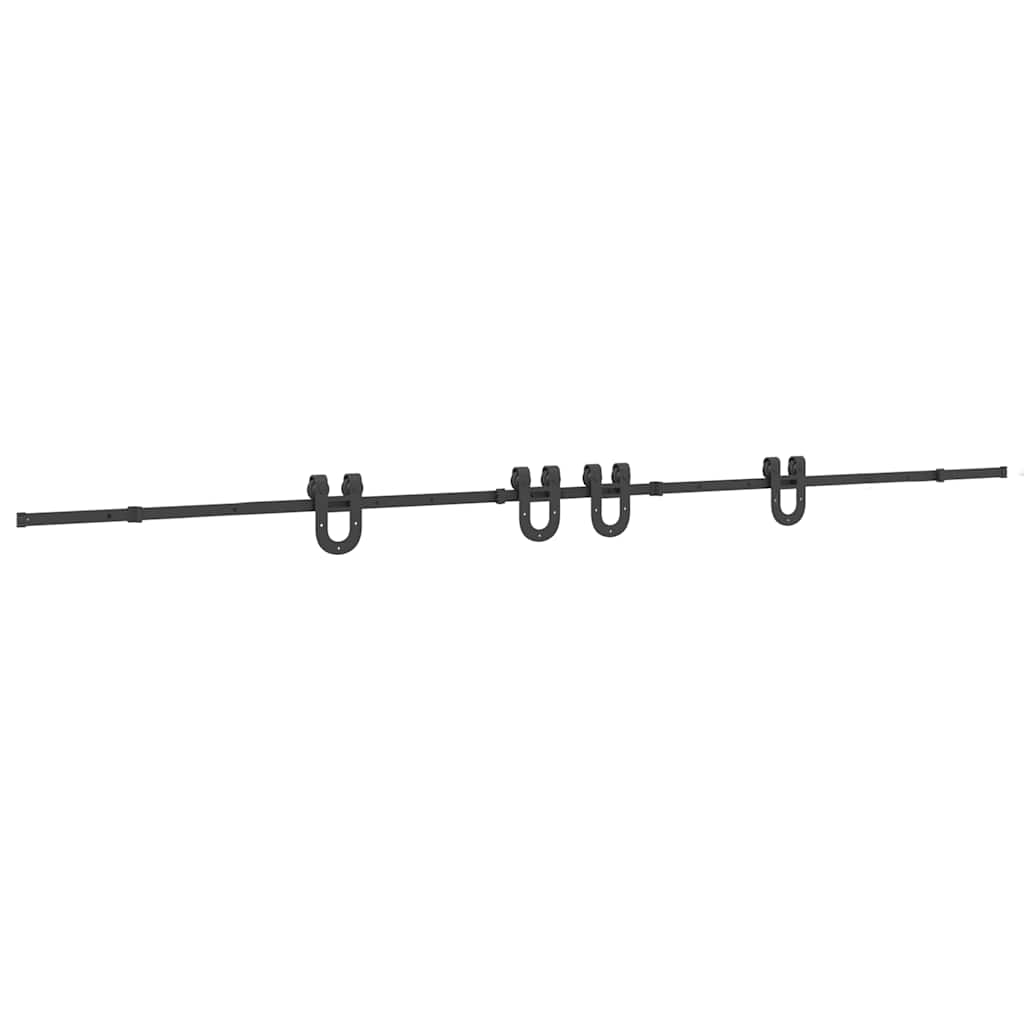 Sliding Door Hardware Kit 400 cm Steel Black