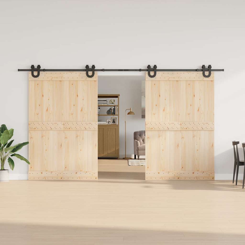 Sliding Door Hardware Kit 400 cm Steel Black