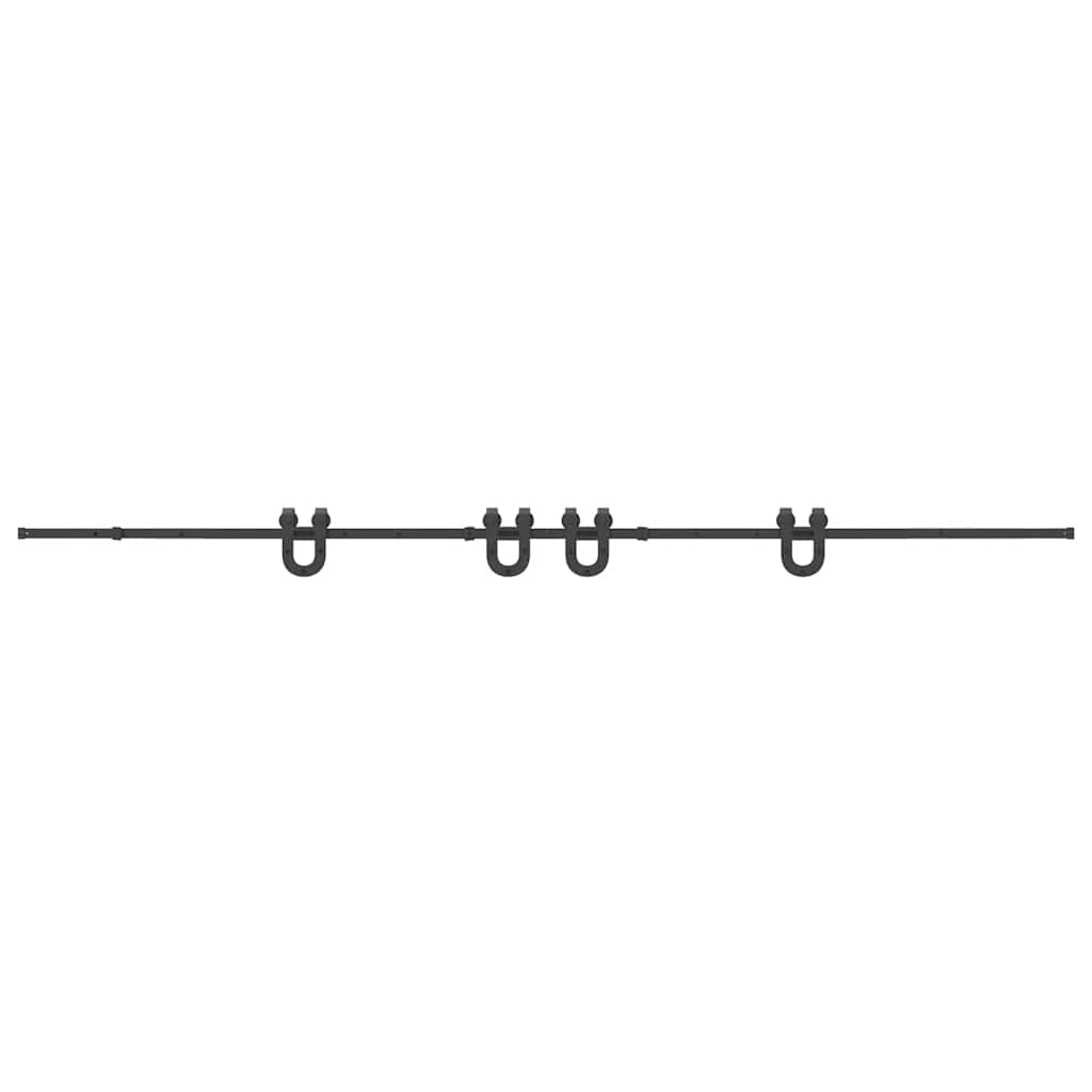 Sliding Door Hardware Kit 400 cm Steel Black