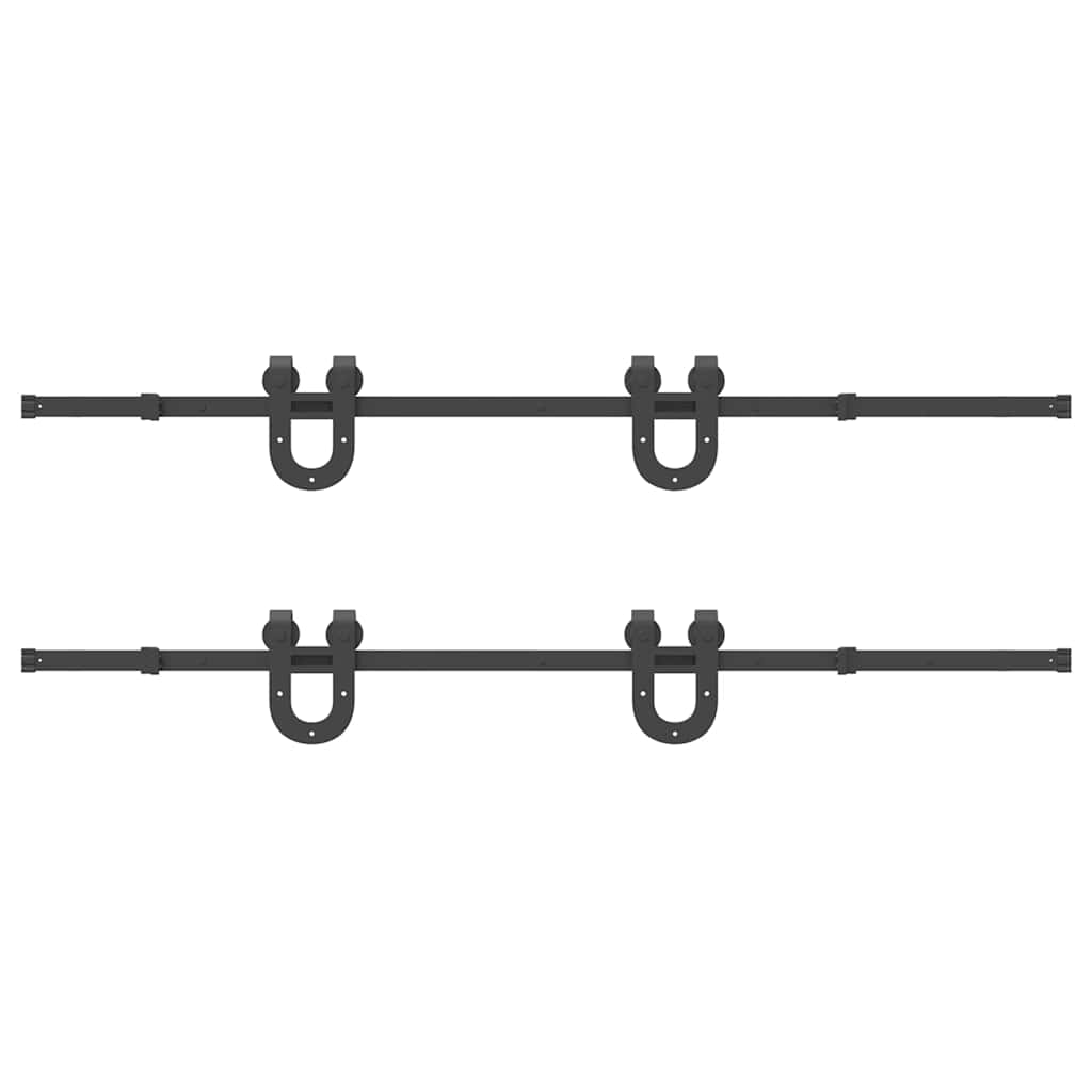 Sliding Door Hardware Kit 400 cm Steel Black