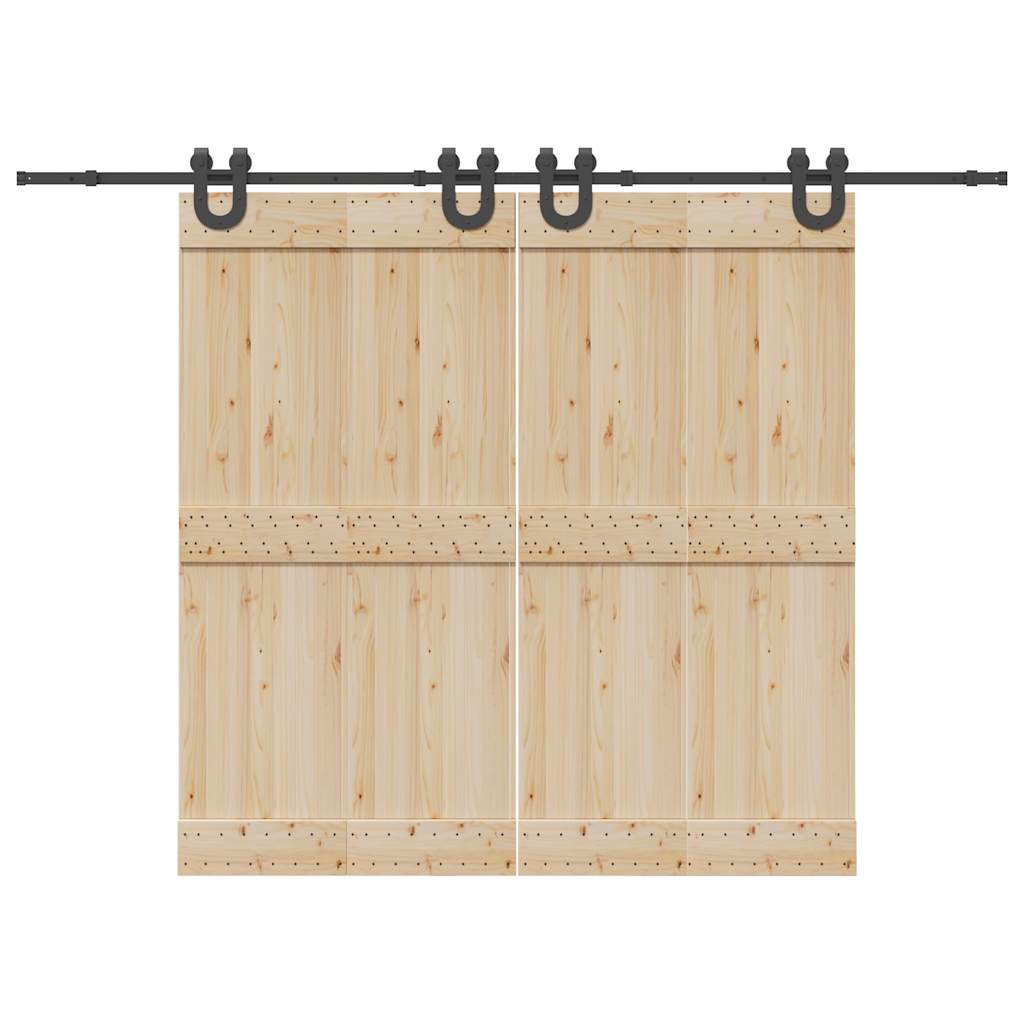 Sliding Door Hardware Kit 400 cm Steel Black