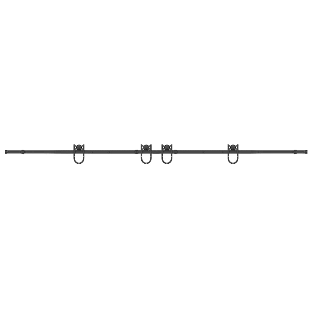 Sliding Door Hardware Kit 366 cm Steel Black