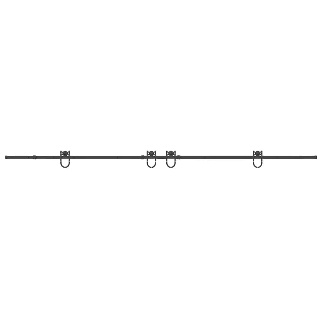 Sliding Door Hardware Kit 400 cm Steel Black