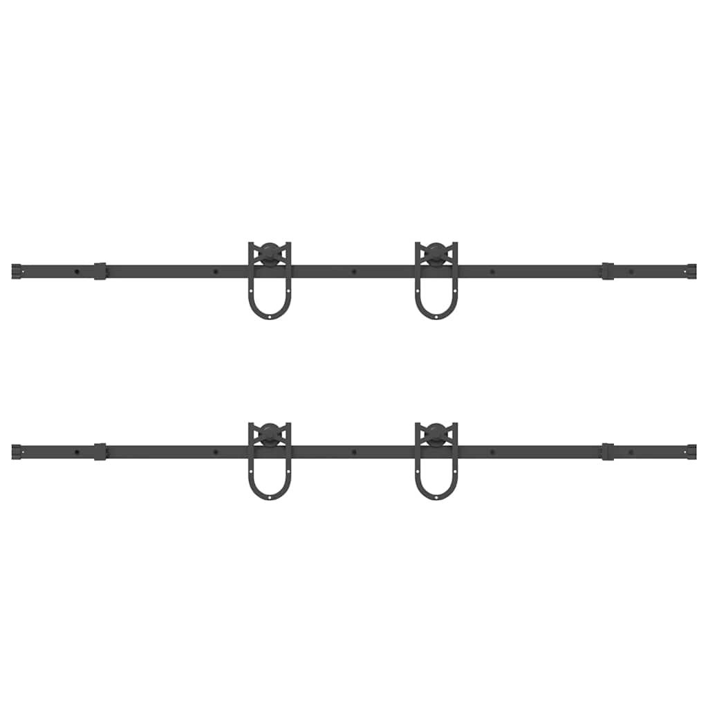 Sliding Door Hardware Kit 400 cm Steel Black