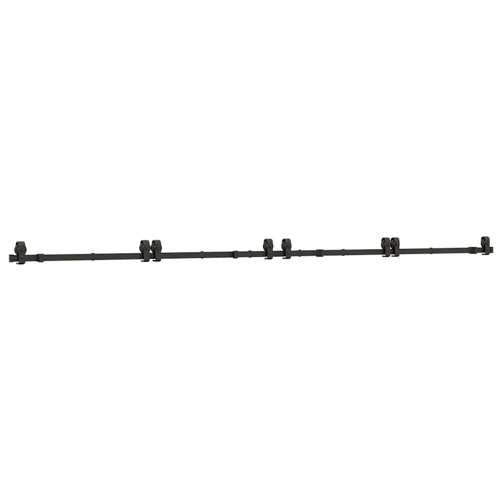 Sliding Door Hardware Kit 366 cm Steel Black