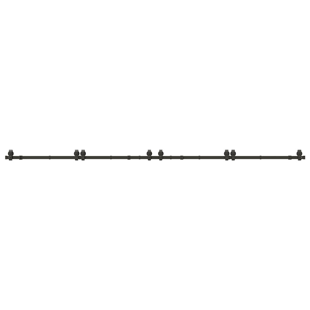 Sliding Door Hardware Kit 366 cm Steel Black