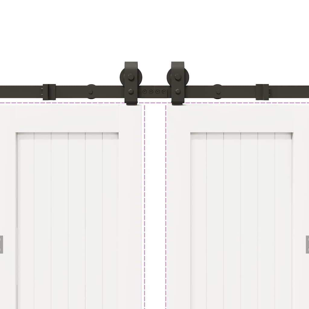 Sliding Door Hardware Kit 366 cm Steel Black