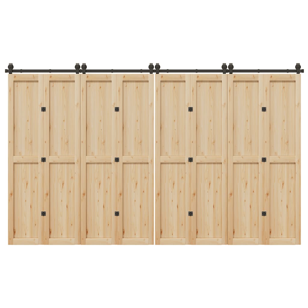 Sliding Door Hardware Kit 366 cm Steel Black