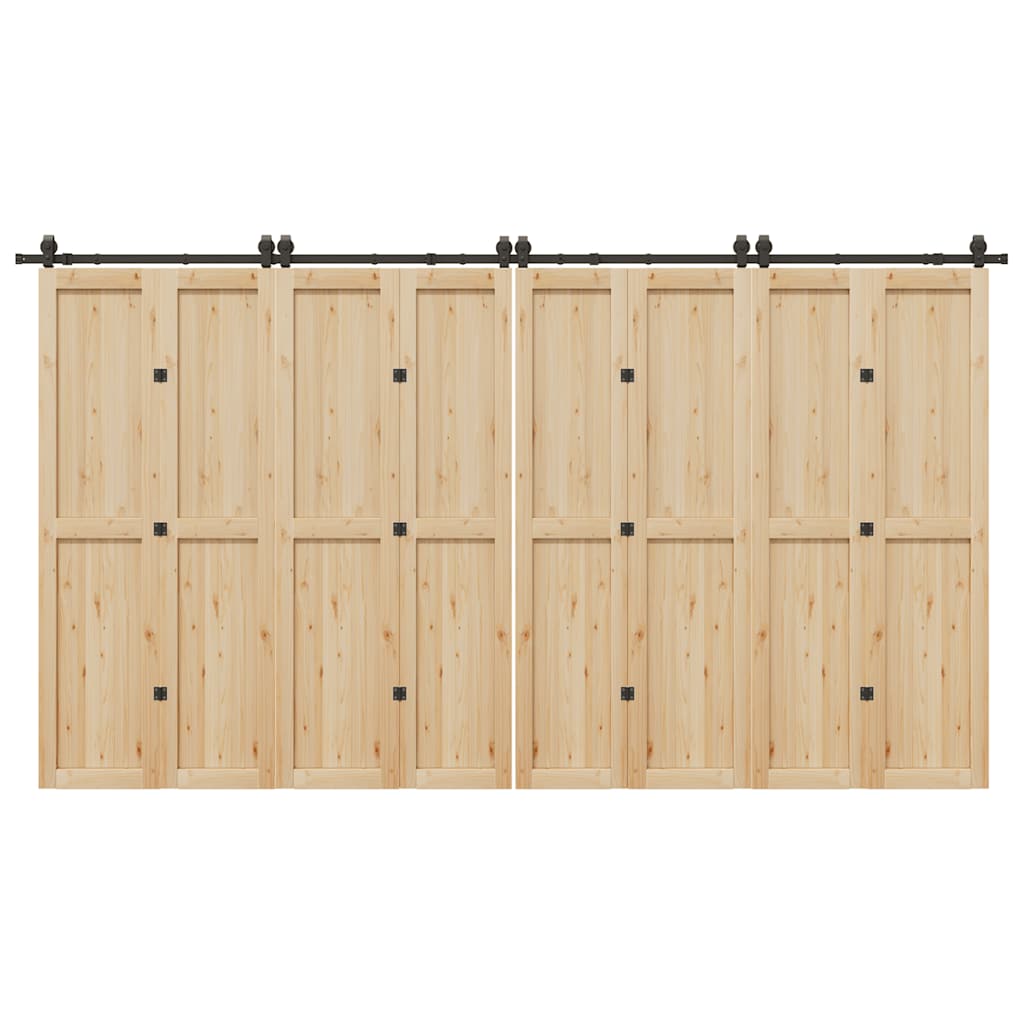 Sliding Door Hardware Kit 400 cm Steel Black