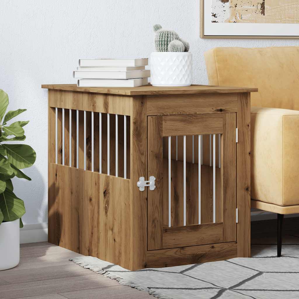 Dog Crate Furniture Artisan Oak 55x75x65 cm Engineered Wood