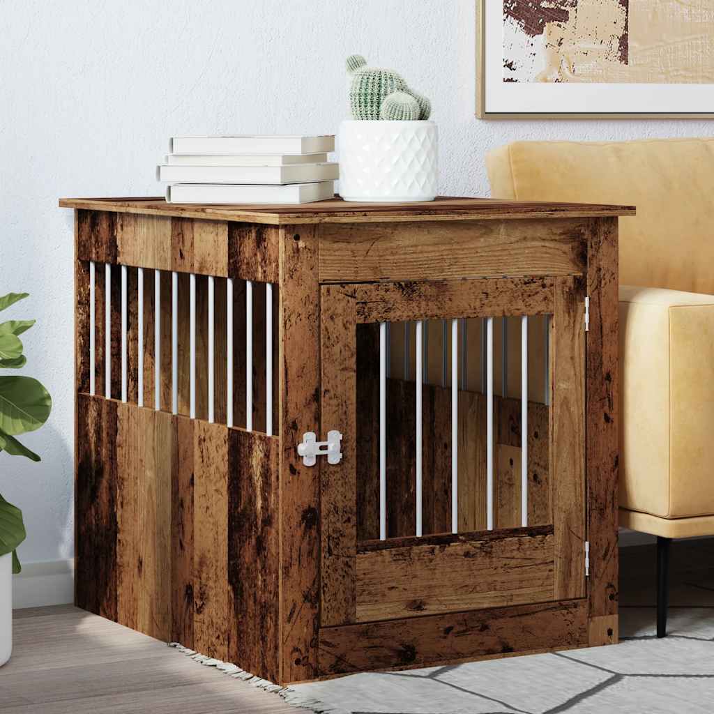 Dog Crate Furniture Old Wood 64.5x80x71 cm Engineered Wood