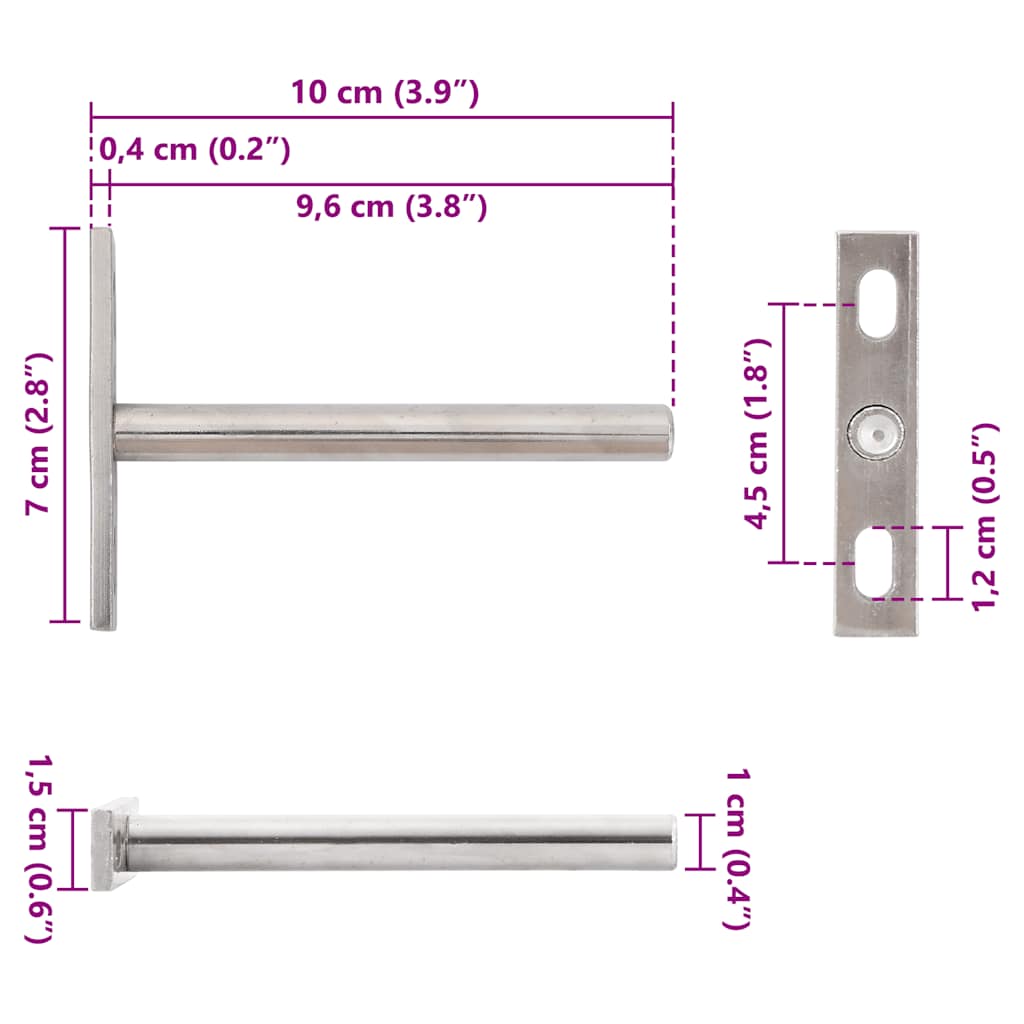 Floating Shelf Brackets 12pcs Invisible Ø10x100 mm Carbon Steel