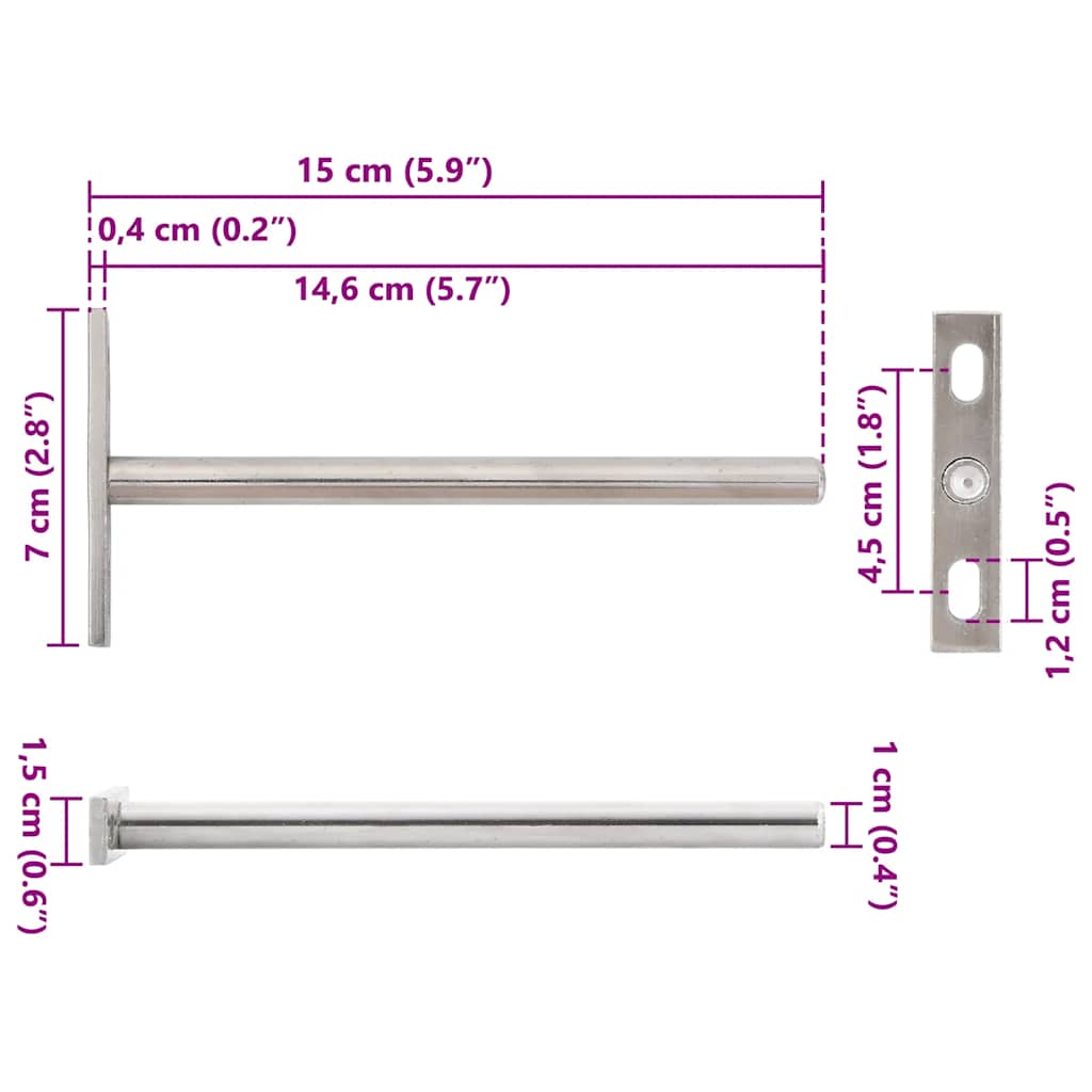 Floating Shelf Brackets 12pcs Invisible Ø10x150 mm Carbon Steel