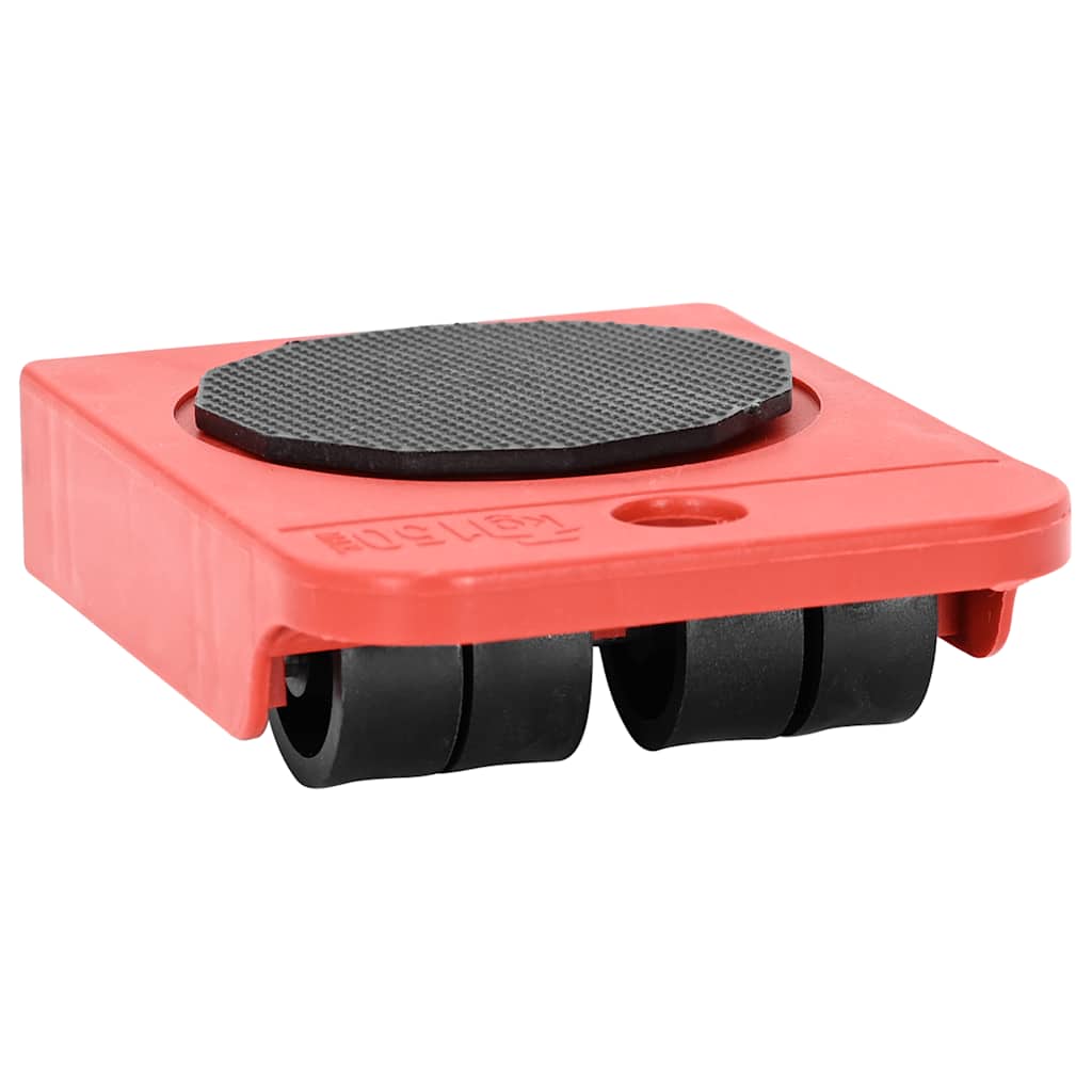 Furniture Rollers 8 pcs with Lifters Red 9.8x7.5x3 cm 150 kg