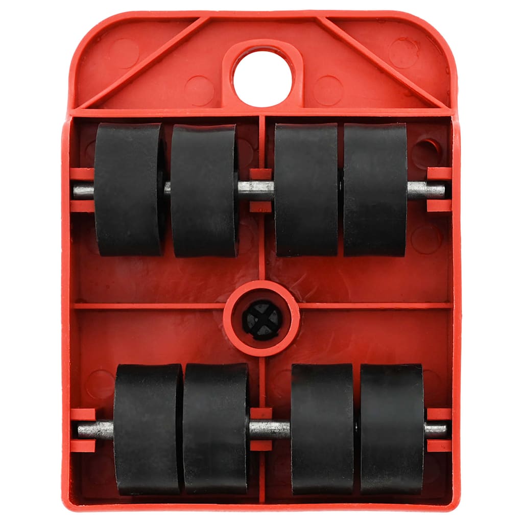 Furniture Rollers 8 pcs with Lifters Red 9.8x7.5x3 cm 150 kg