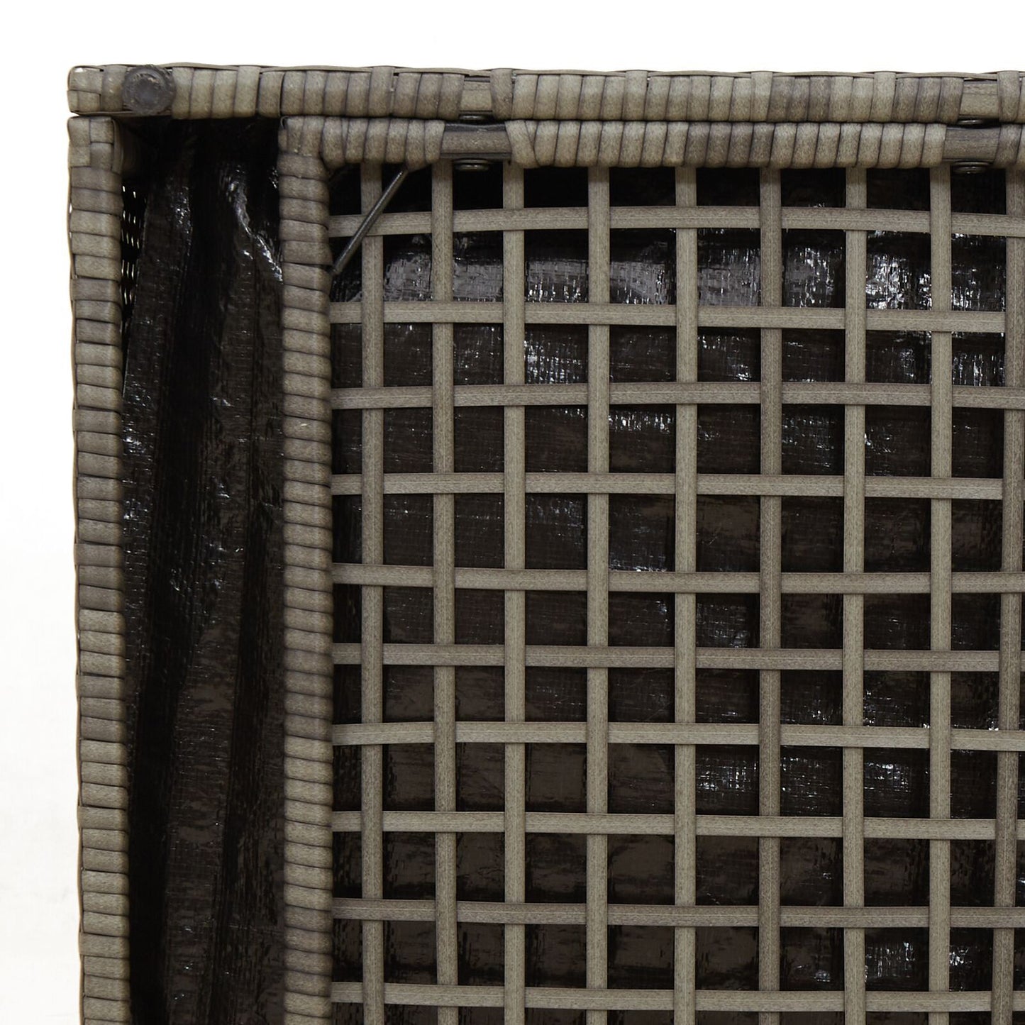 Outdoor Storage Box Grey and Dark Grey Rattan Large Storage
