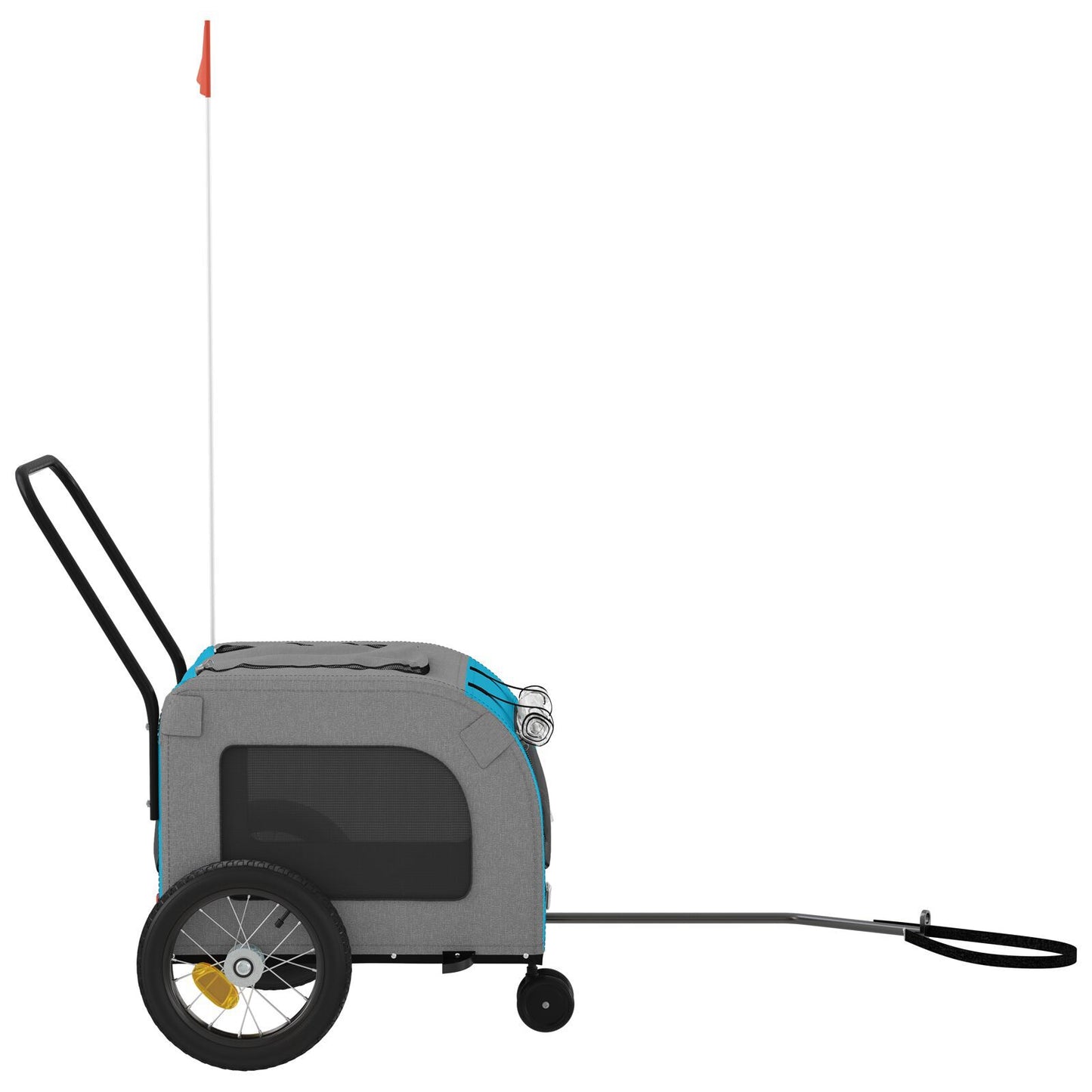 Blue Pet Stroller Blue Polyester, Metal 124 x 53 x 53 cm Foldable