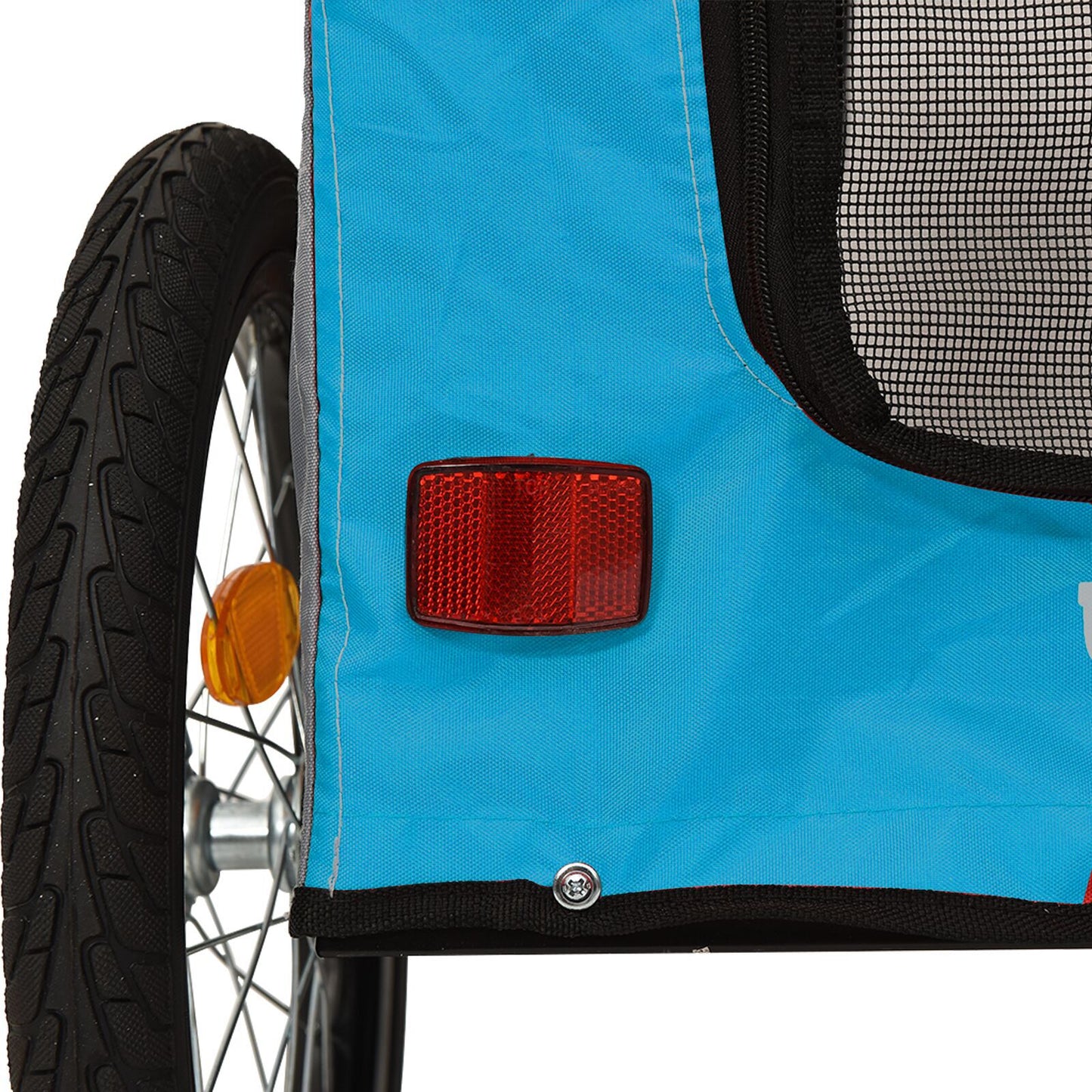 Blue Pet Stroller Blue Polyester, Metal 124 x 53 x 53 cm Foldable