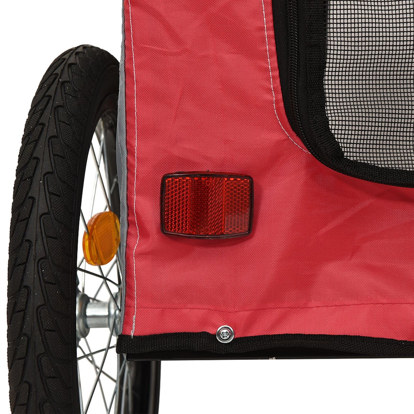 Red Pet Buggy Red Polyester, Metal 124 x 53 x 53 cm Foldable