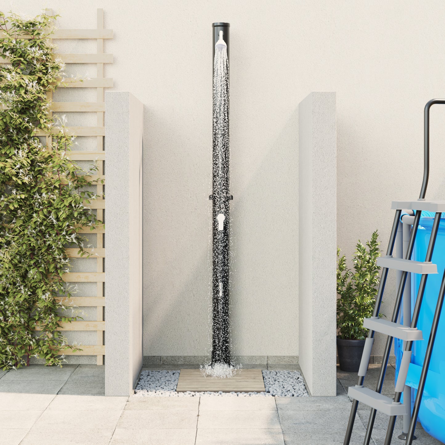 Outdoor Solar Shower with Tap 217 cm 20 L