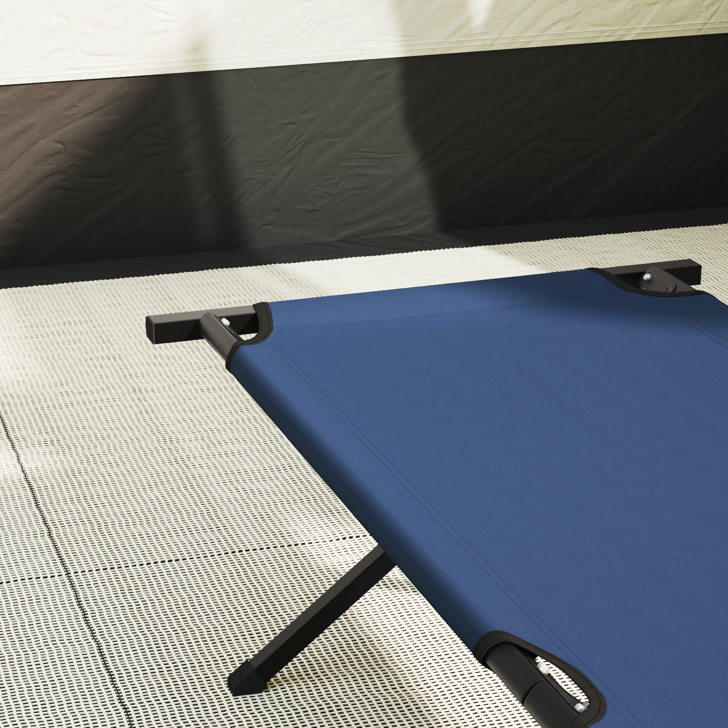 Folding Sun Beds 2 pcs with Carry Bag Blue 600D Oxford Fabric