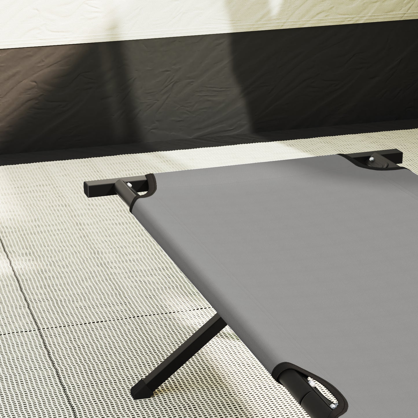Folding Sun Beds 2 pcs with Carry Bag Grey 600D Oxford Fabric