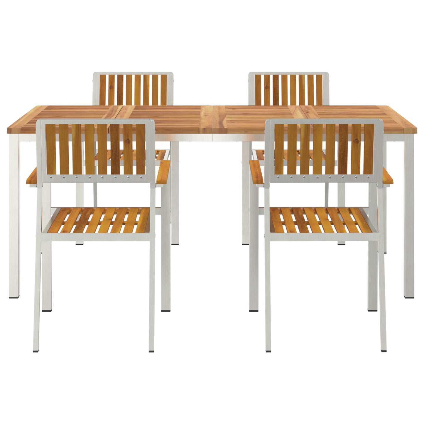 5 Piece Garden Dining Set Solid Wood Acacia, vidaXL Outdoor Dining Table 180x90x75 cm Solid Wood Acacia, vidaXL Stackable Garden Chairs 4 pcs Solid Wood Acacia and Metal