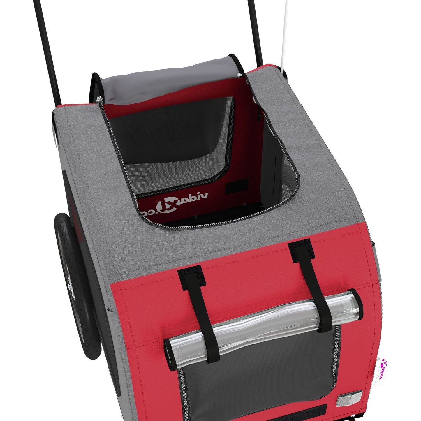 Red Pet Buggy Red Polyester, Metal 124 x 53 x 53 cm Foldable