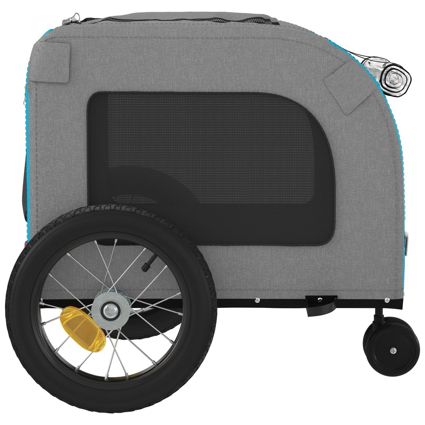 Blue Pet Stroller Blue Polyester, Metal 124 x 53 x 53 cm Foldable
