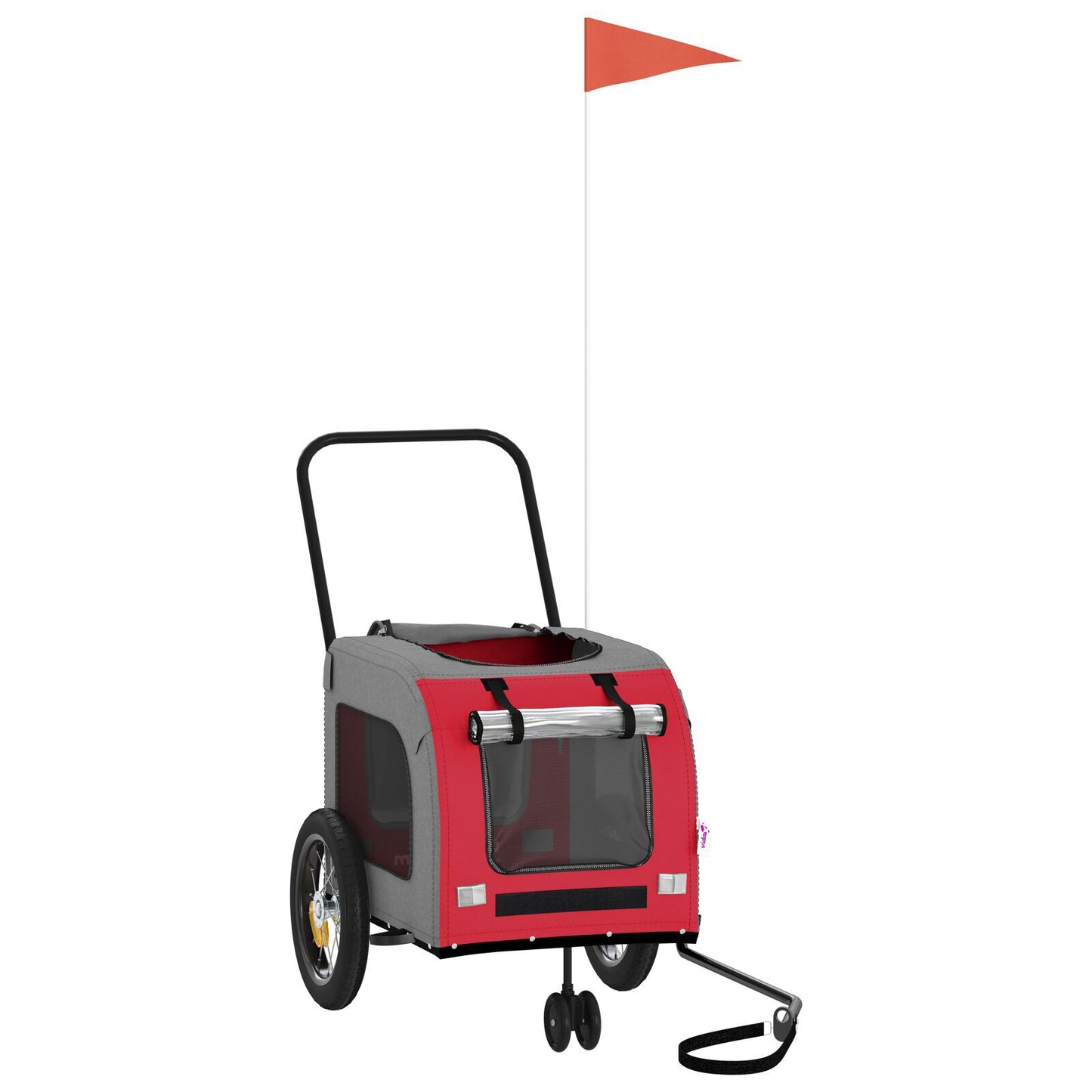 Red Pet Buggy Red Polyester, Metal 124 x 53 x 53 cm Foldable