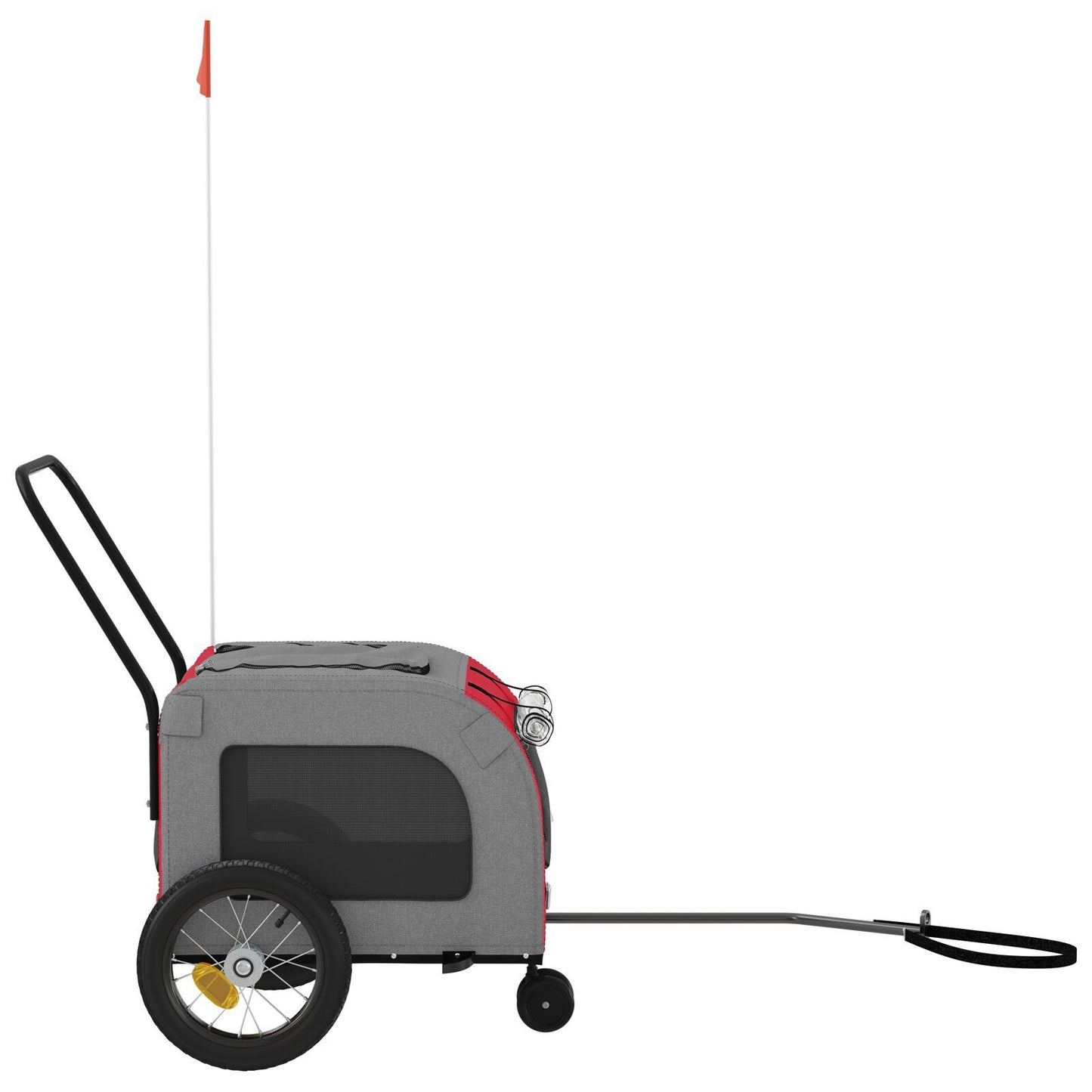 Red Pet Buggy Red Polyester, Metal 124 x 53 x 53 cm Foldable