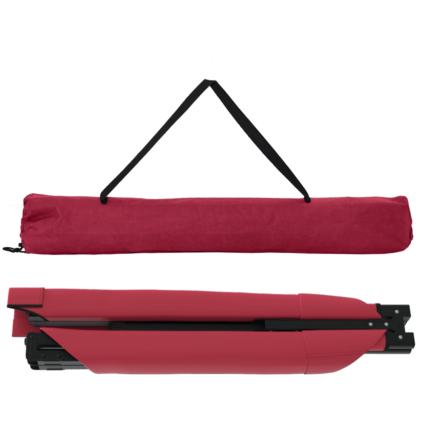 Folding Sun Bed with Carry Bag Red 600D Oxford Fabric