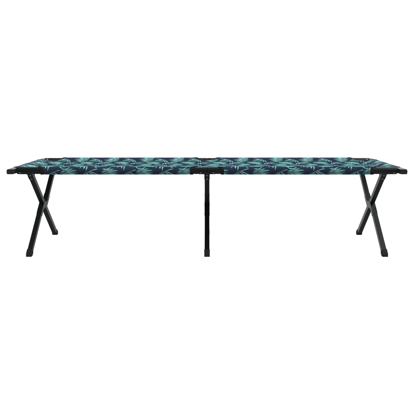 Folding Sun Bed with Carry Bag Leaf Pattern 600D Oxford Fabric