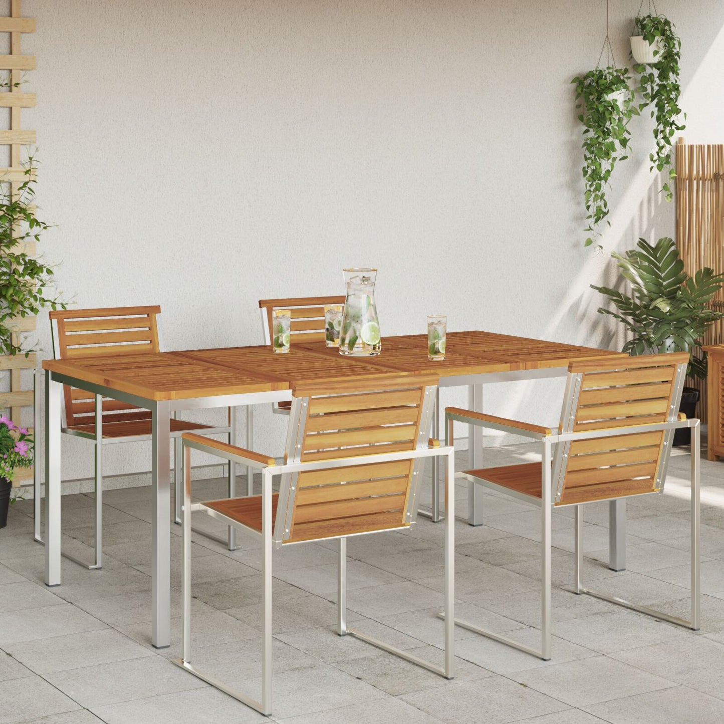Outdoor Dining Table 180x90x75 cm Solid Wood Acacia