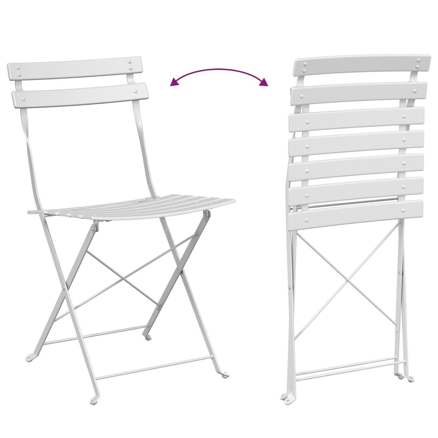 Outdoor Chairs Cool White Metal Standard Foldable Patio Chairs