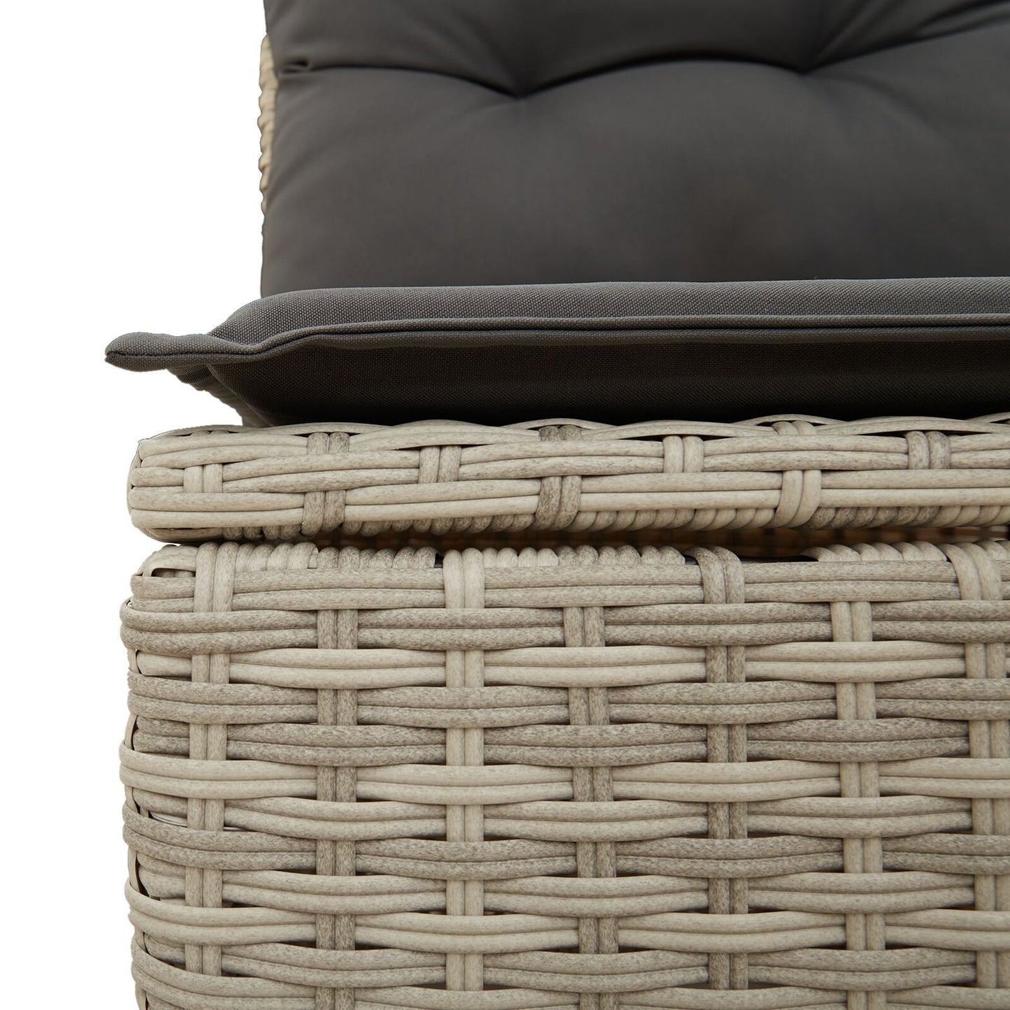 10 Piece Garden Dining Set with Cushions Light Grey Poly Rattan