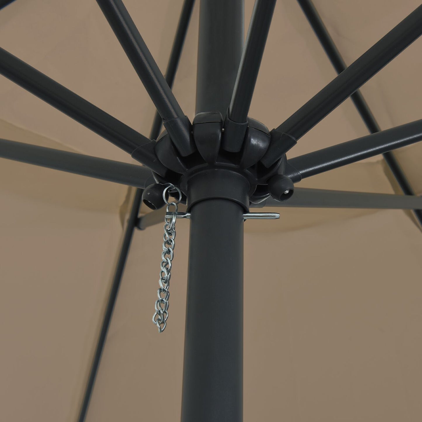 Garden Parasol ø395x245 cm Taupe