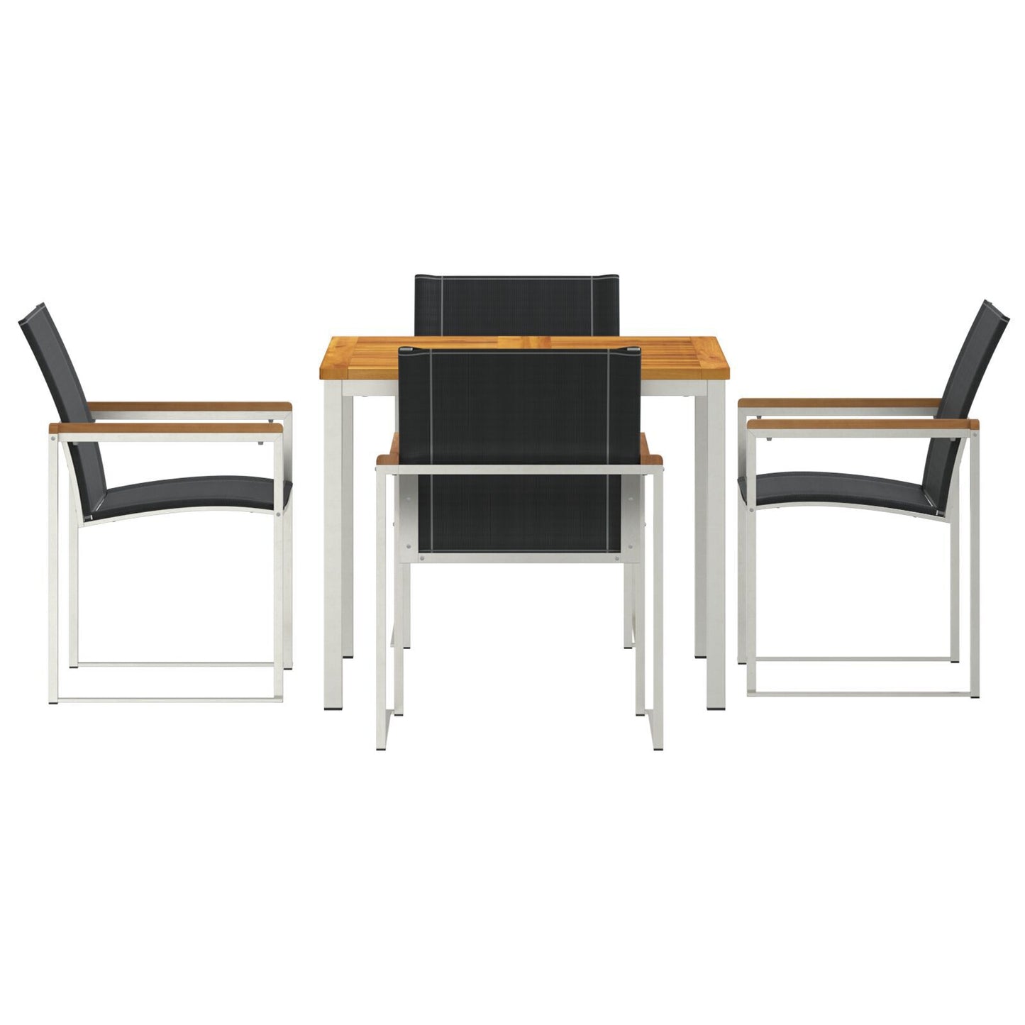 5 Piece Garden Dining Set Solid Wood Acacia, vidaXL Outdoor Dining Table 90x90x74.5 cm Solid Wood Acacia