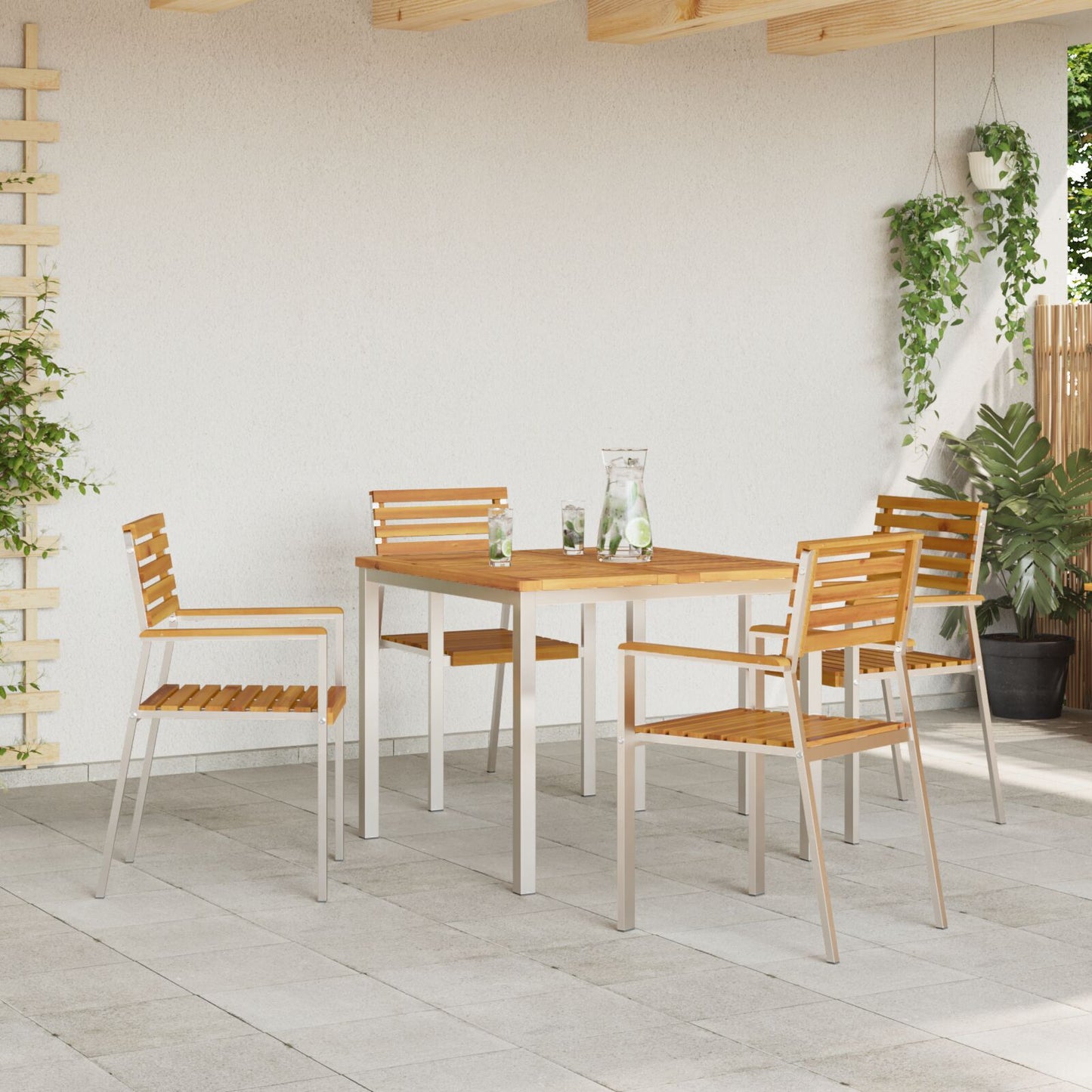 Outdoor Dining Table 90x90x74.5 cm Solid Wood Acacia