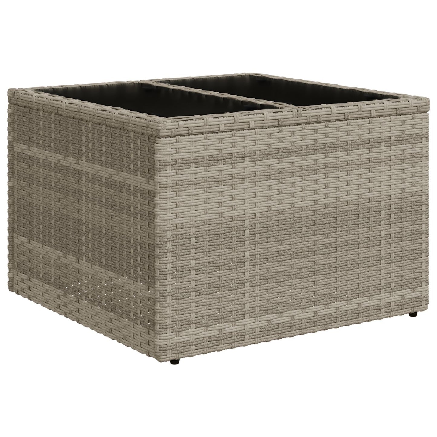 10 Piece Garden Dining Set with Cushions Grey Poly Rattan