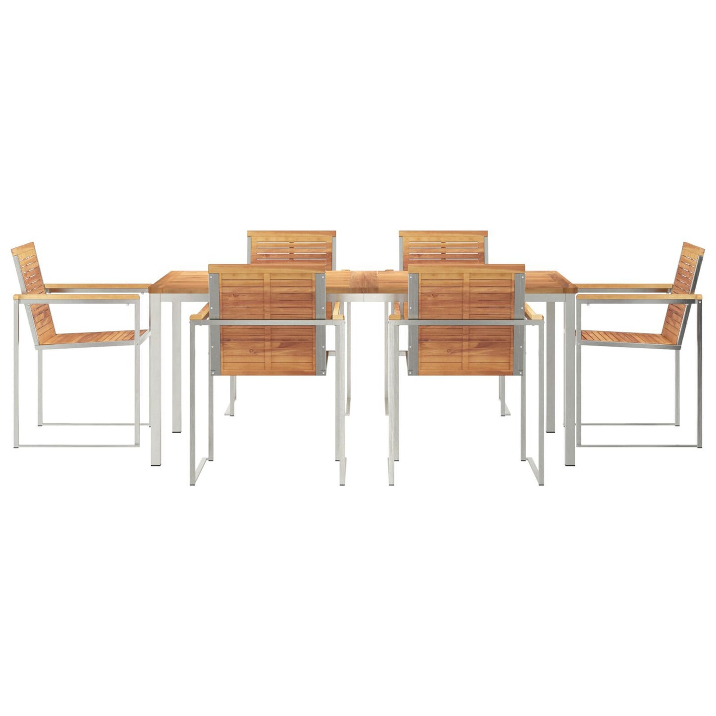 7 Piece Garden Dining Set Solid Wood Teak, vidaXL Outdoor Dining Table 180x90x75 cm Solid Wood Teak