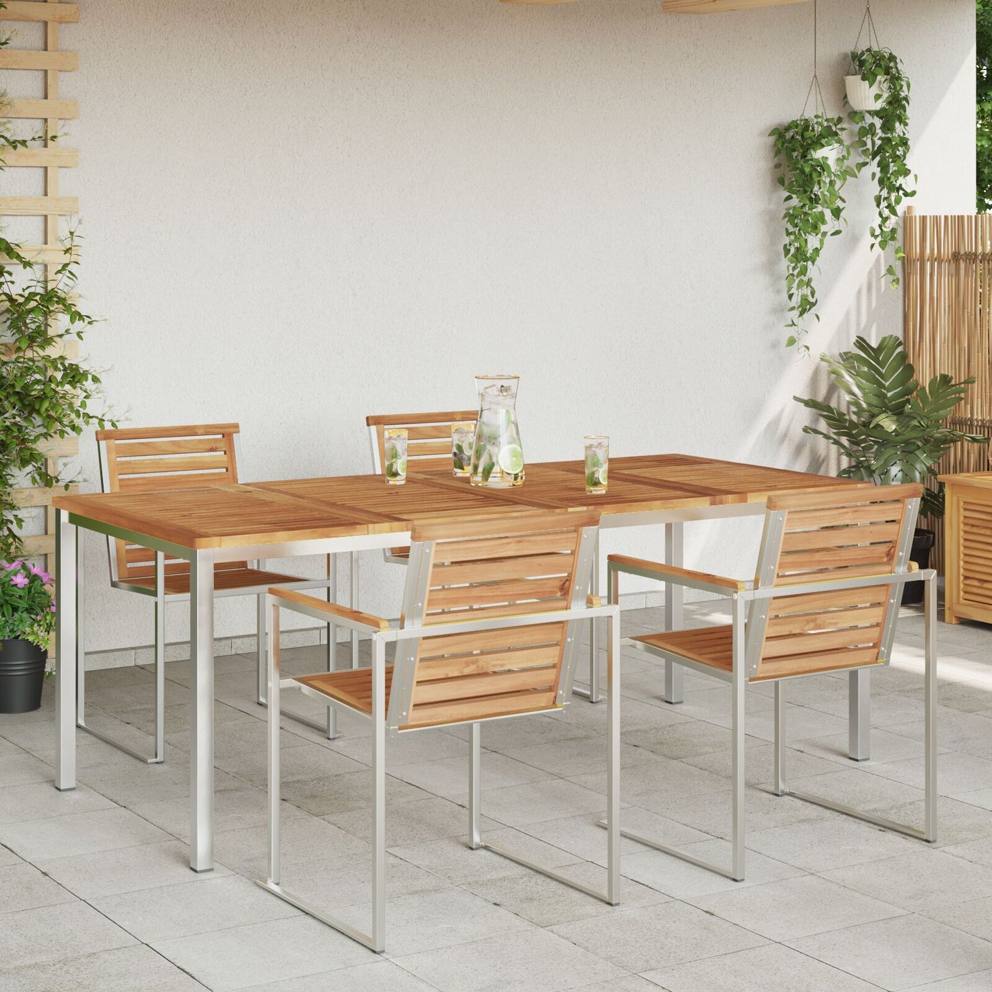 Outdoor Dining Table 200x90x74.5 cm Solid Wood Teak